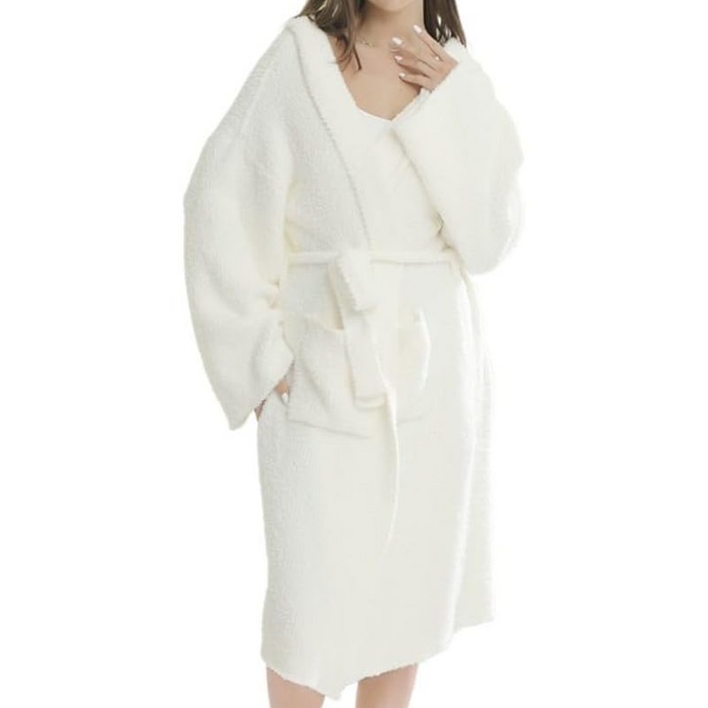 Comfortable Women's Spa Bathrobe – Victoria-White - Hooded-State of Style