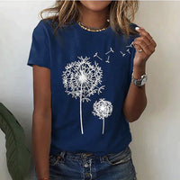 Comfortable women's t-shirt with round neck & soft fabric – Rhea-Blue-2XS-State of Style