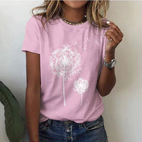 Comfortable women's t-shirt with round neck & soft fabric – Rhea-Pink-2XS-State of Style
