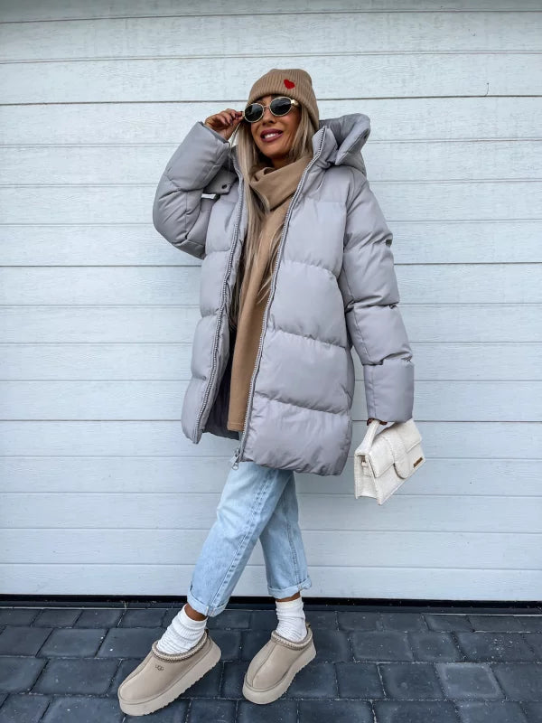 Comfortable Women’s Winter Coat - Aurora Luxe-Grey-S-State of Style