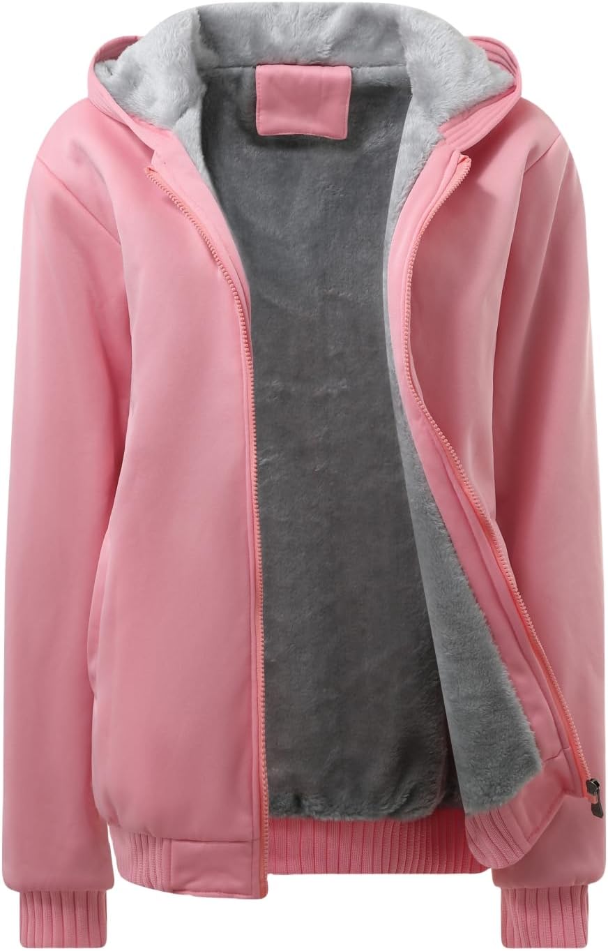 Comfortable Women's Winter Fleece Jacket - Gemma-Pink-S-State of Style