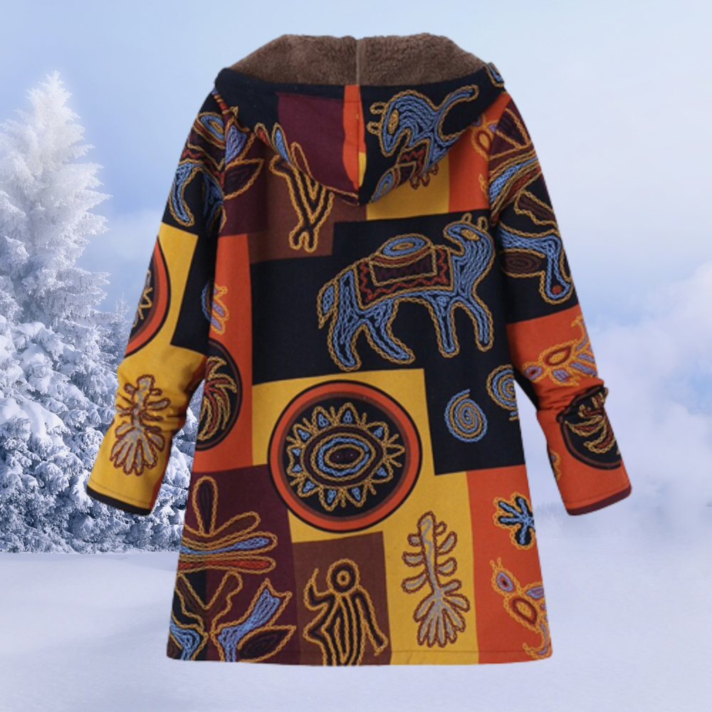Comfortable Women's Winter Jacket with Floral Print - Ivy-Multi-coloured-S-State of Style