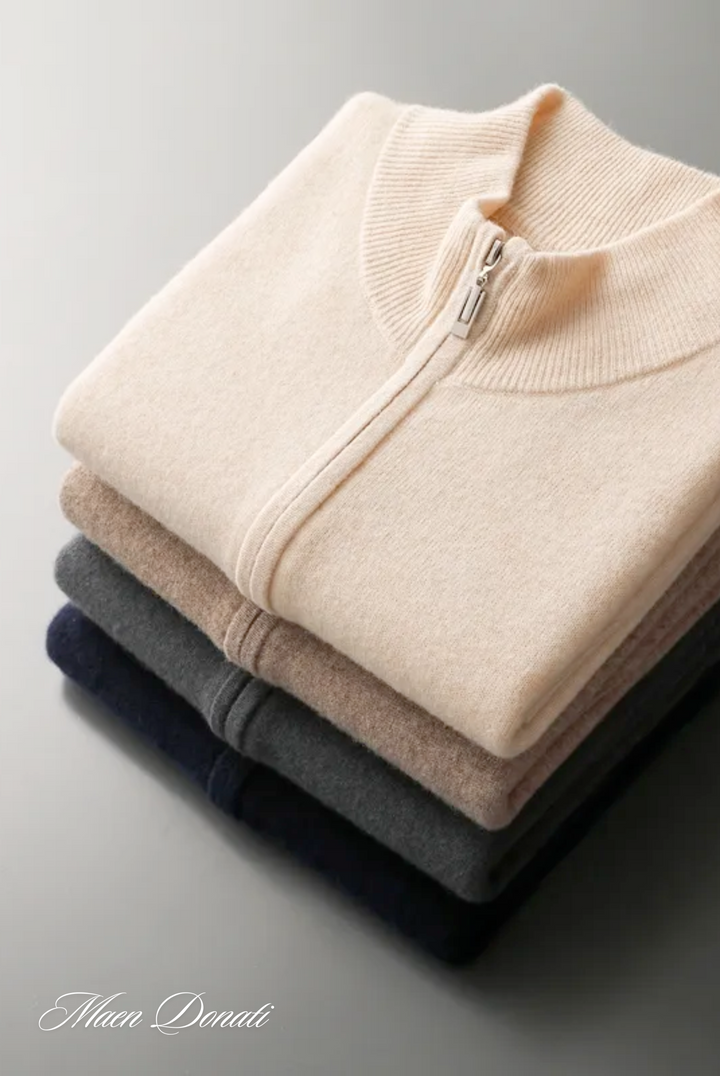 Comfortable Wool Men's Cardigan - Elias-Beige-S-State of Style