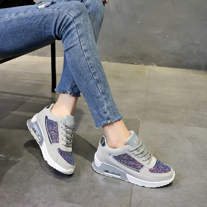 ComfortStep High Top Orthopaedic Women's Sneakers-Grey-Purple-4.5-State of Style