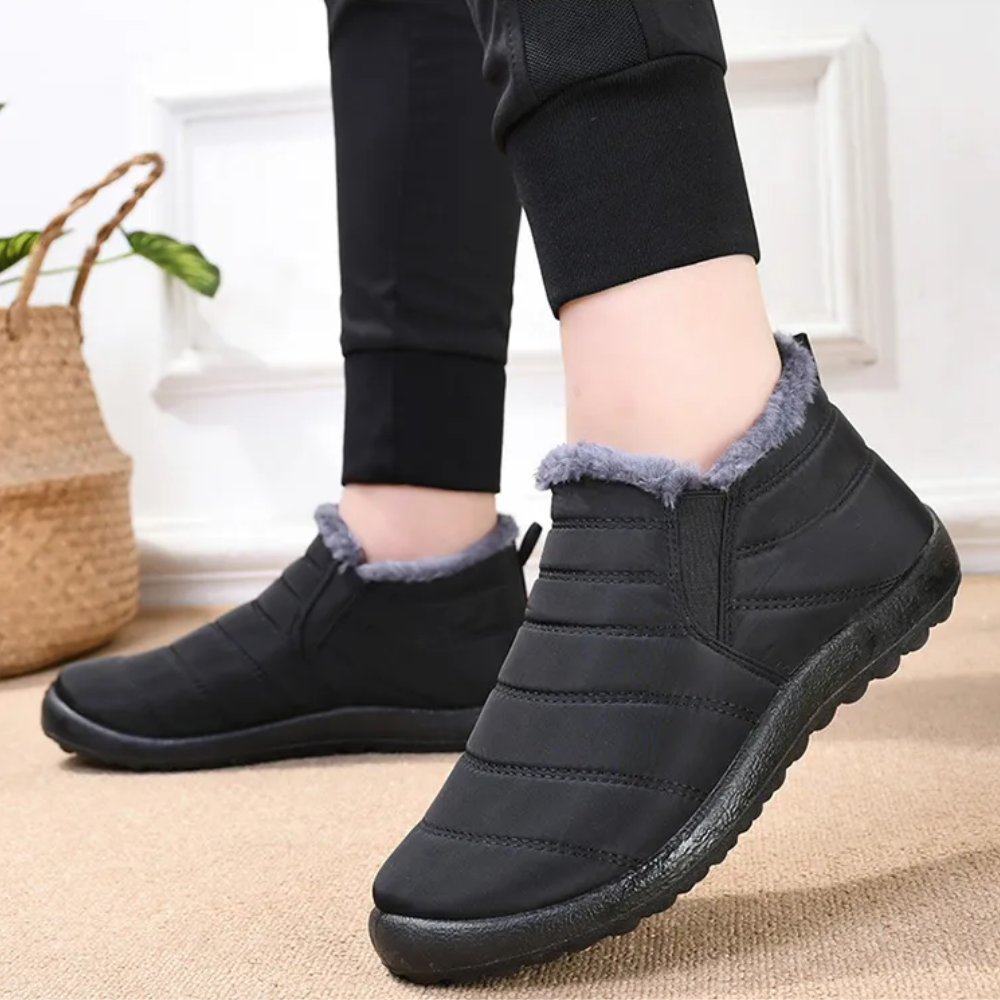 Comfy Fleece Ankle Boots - Elise-Black-5-State of Style