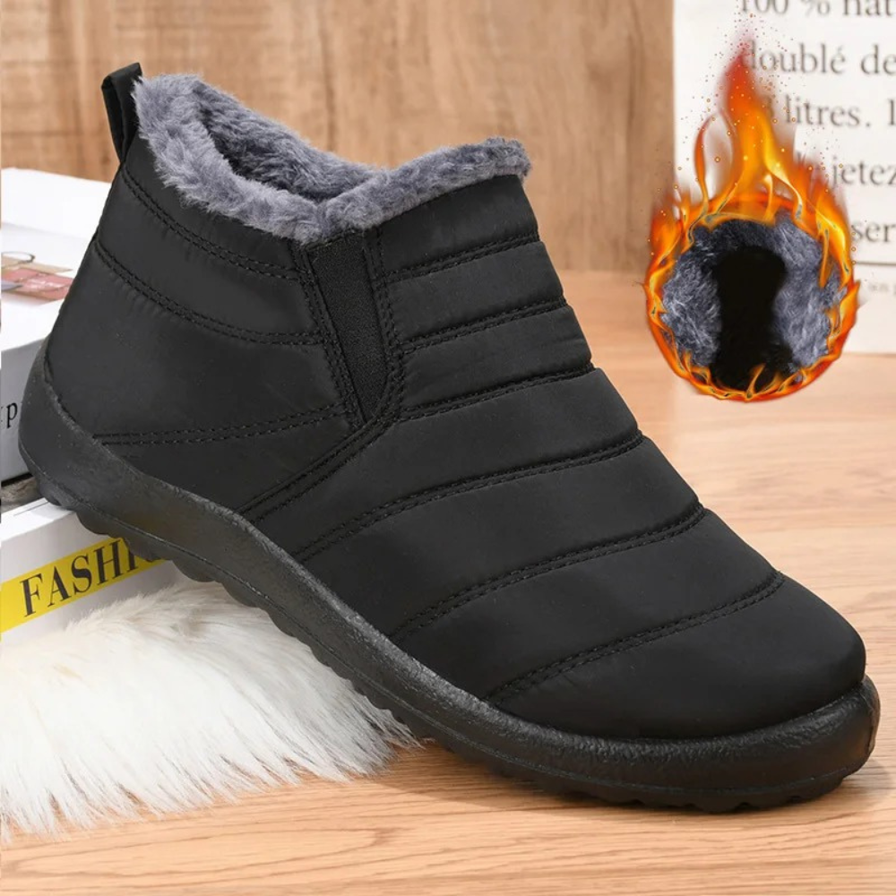 Comfy Fleece Ankle Boots - Elise-Blue-5-State of Style
