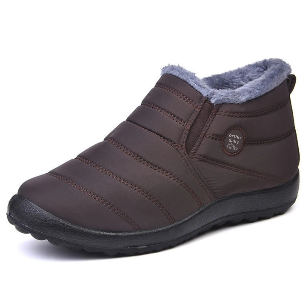 Comfy Fleece Ankle Boots - Elise-Brown-5-State of Style