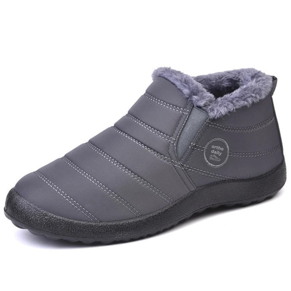 Comfy Fleece Ankle Boots - Elise-Grey-5-State of Style