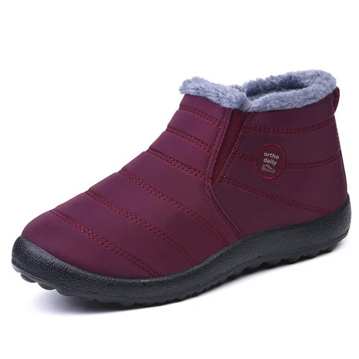 Comfy Fleece Ankle Boots - Elise-Wine Red-5-State of Style