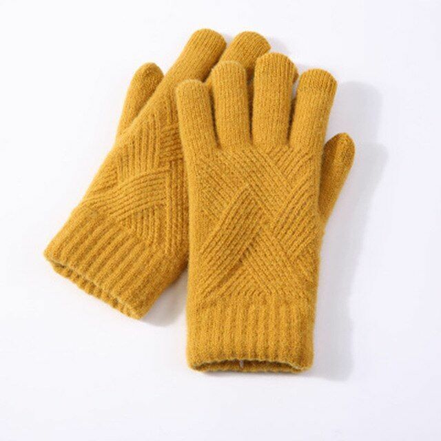 Comfy Knitted Women's Gloves - Isabelle-Yellow-State of Style