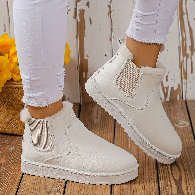Comfy Thermal Slip-On Snow Boots - Sofia-Black-5-State of Style