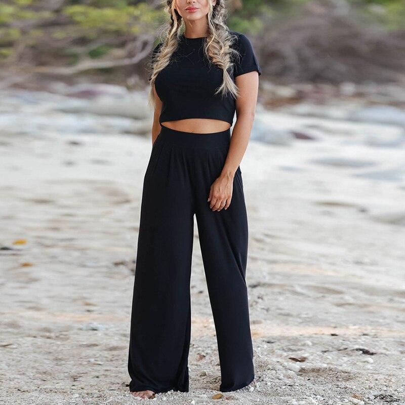 Comfy Two-Piece Homewear Set | Women's Loungewear-Black-S-State of Style