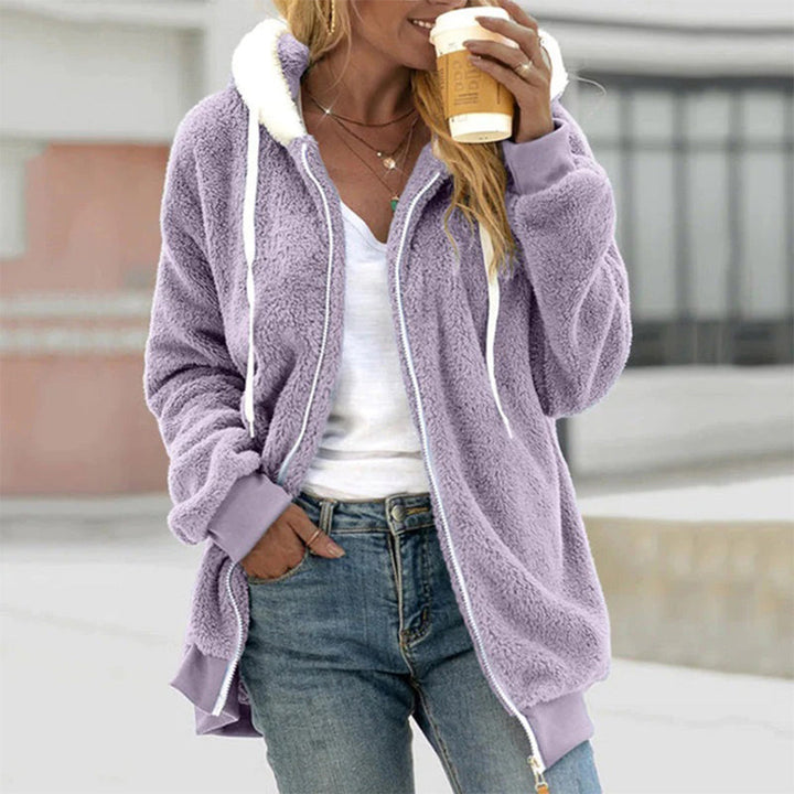 Comfy Vest with Stylish Hood - Aurora-Purple-L-State of Style