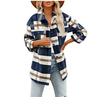 ComfyFlannel | Women's Comfortable & Unique Blouse-Blue-S-State of Style