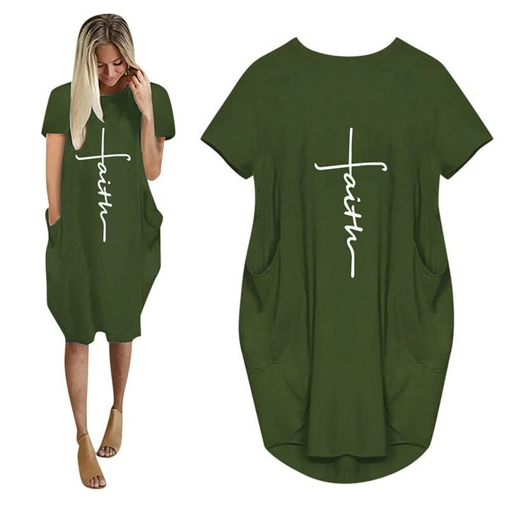 ComfyShirt | Oversized T-Shirt Dress-Army Green-S-State of Style