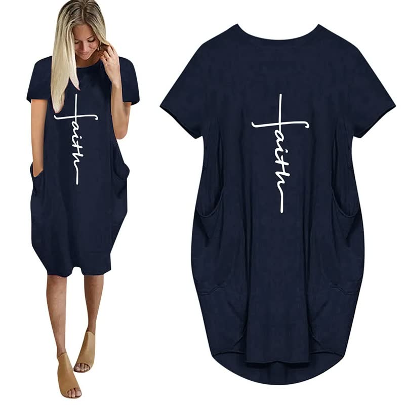 ComfyShirt | Oversized T-Shirt Dress-Dark Blue-S-State of Style