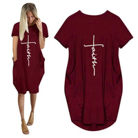 ComfyShirt | Oversized T-Shirt Dress-Wine Red-S-State of Style