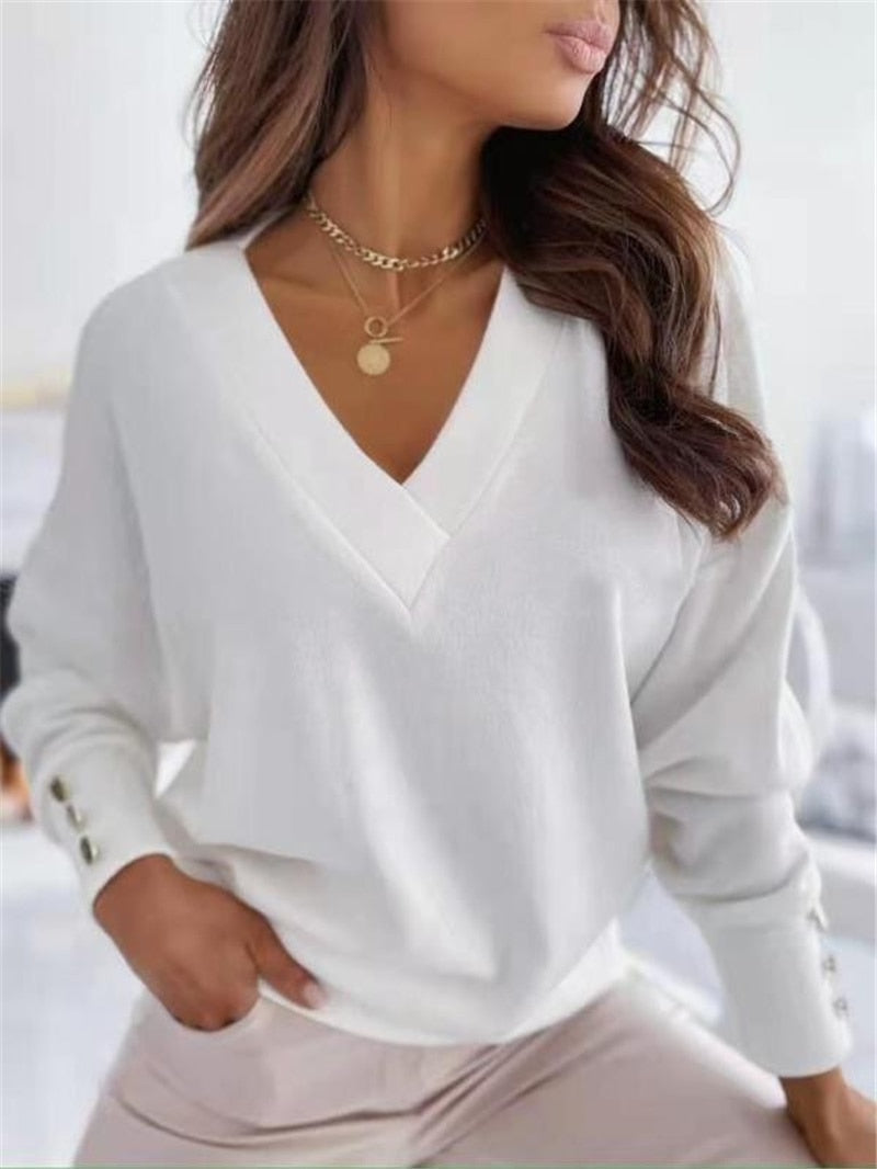 ComfySweatshirt | Women's Trendy Top-White 2-S-State of Style
