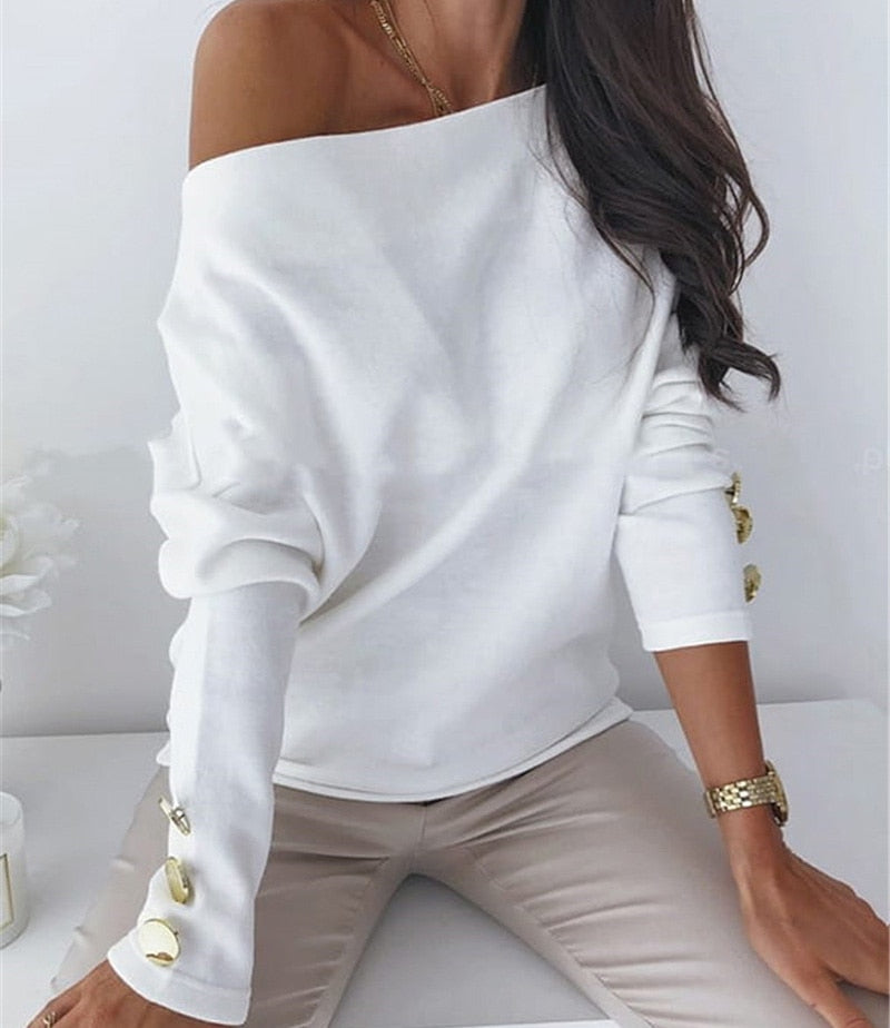 ComfySweatshirt | Women's Trendy Top-White1-S-State of Style