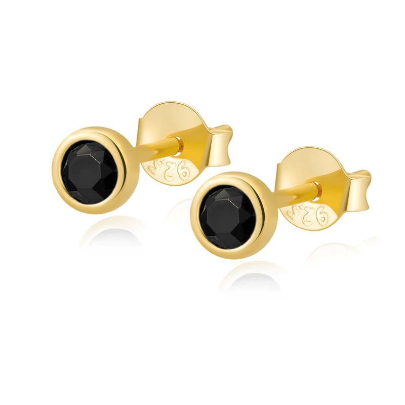 Compact Circle Earrings - Amira-Gold-Black-State of Style