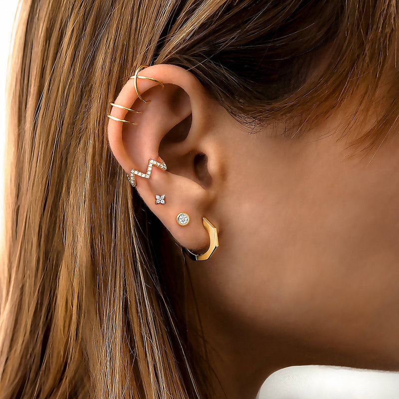 Compact Circle Earrings - Amira-Gold-White-State of Style
