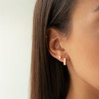 Compact Circle Earrings - Amira-Gold-White-State of Style