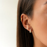 Compact Circle Earrings - Amira-Gold-White-State of Style