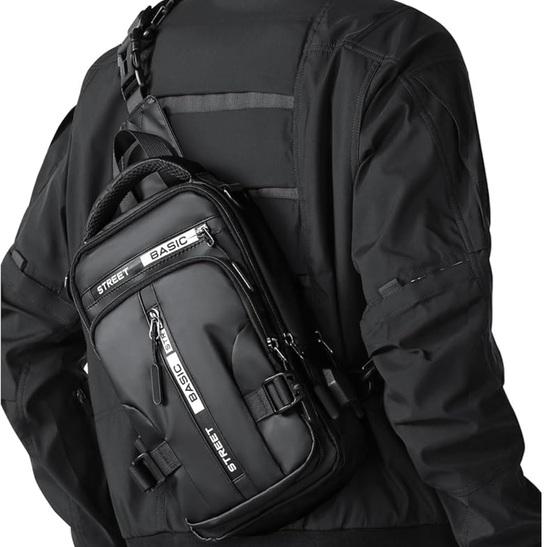 Compact Crossbody Sling Backpack - UrbanLite-Black Large-State of Style