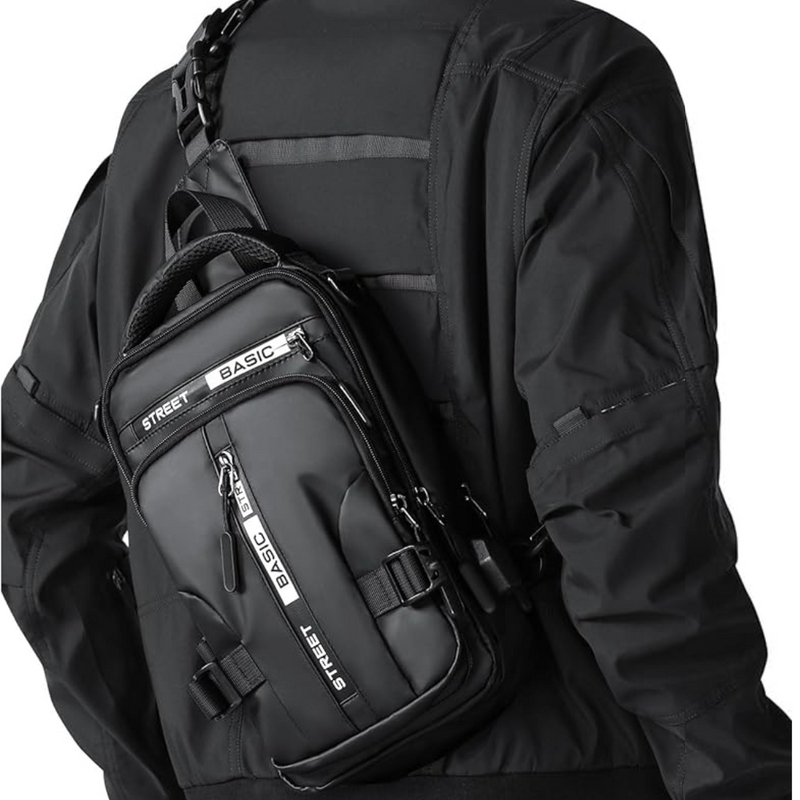 Compact Crossbody Sling Backpack - UrbanLite-Black Large-State of Style