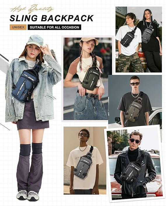 Compact Crossbody Sling Backpack - UrbanLite-Black Small-State of Style