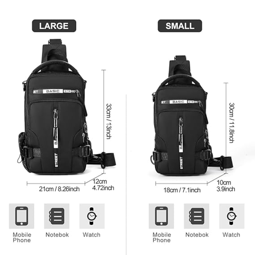 Compact Crossbody Sling Backpack - UrbanLite-Black Small-State of Style