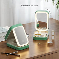 Compact Illuminated Makeup Organizer for Travel - Liora-Green-State of Style