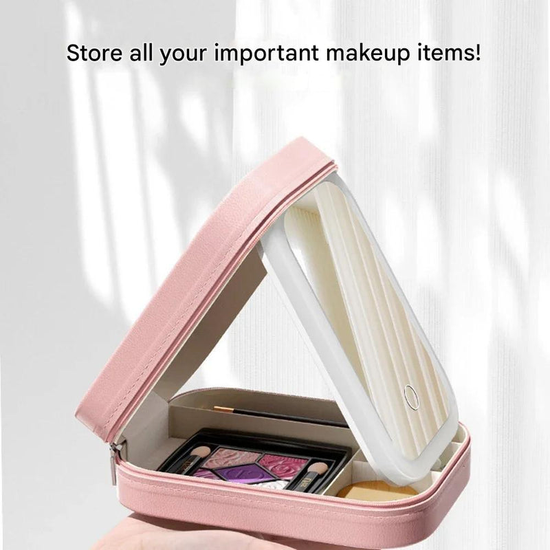 Compact Illuminated Makeup Organizer for Travel - Liora-Green-State of Style
