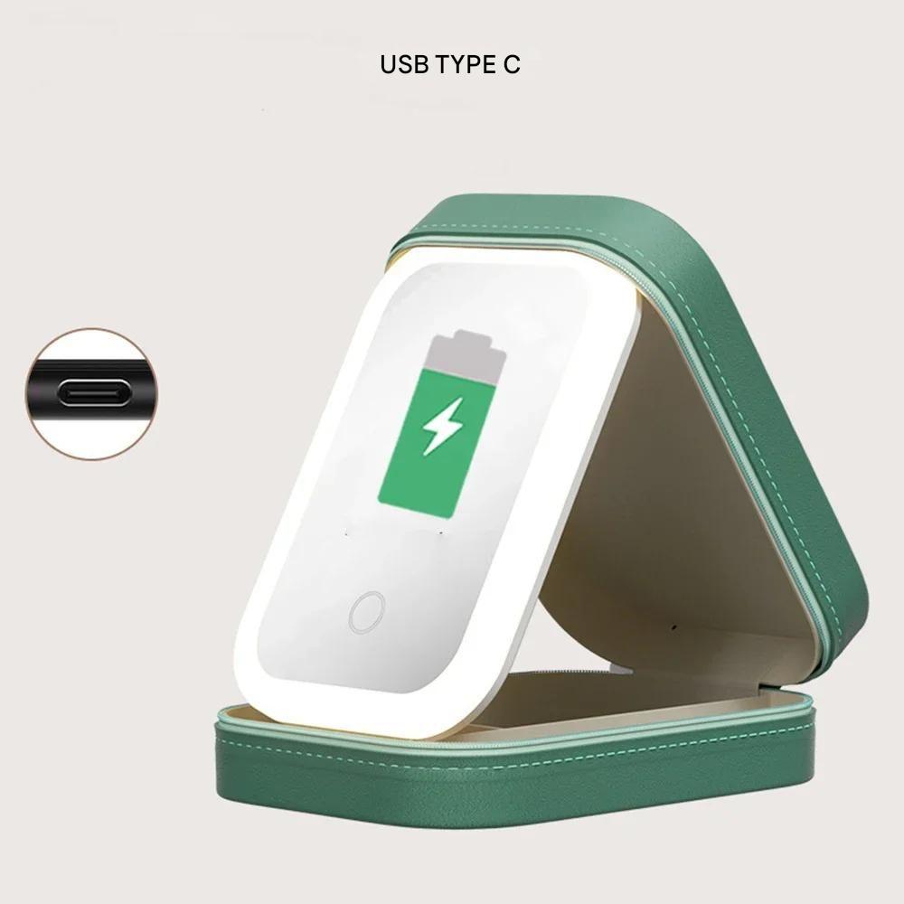 Compact Illuminated Makeup Organizer for Travel - Liora-Green-State of Style