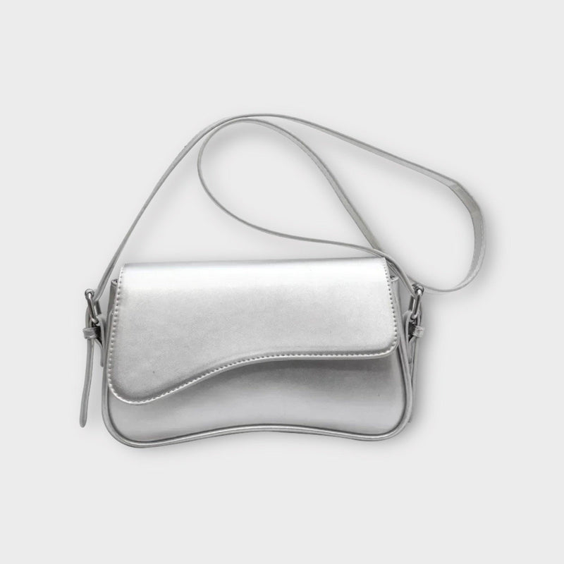 Compact Ladies Shoulder Bag - Sophia-Silver-State of Style
