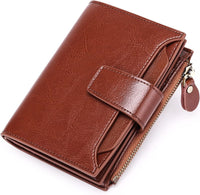Compact Multi-Functional Leather Wallet – RFID Blocking-Brown-State of Style