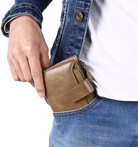 Compact Multi-Functional Leather Wallet – RFID Blocking-Brown-State of Style