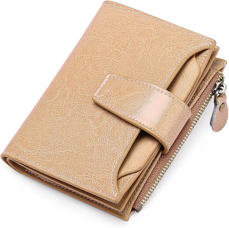 Compact Multi-Functional Leather Wallet – RFID Blocking-Khaki-State of Style