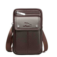 Compact PU Leather Crossbody Bag for Men with Adjustable Strap