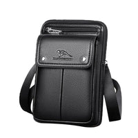 Compact PU Leather Crossbody Bag for Men with Adjustable Strap