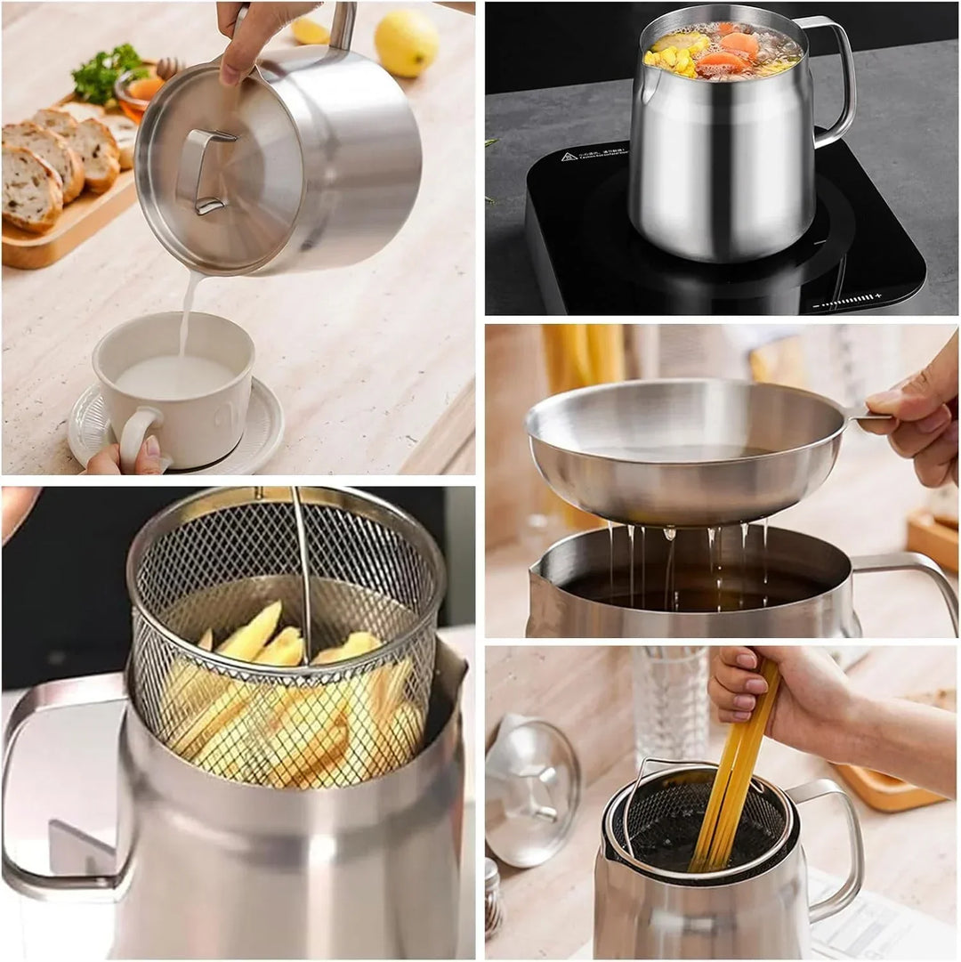 Compact Round Deep Fryer - SnackMaster Pro-State of Style