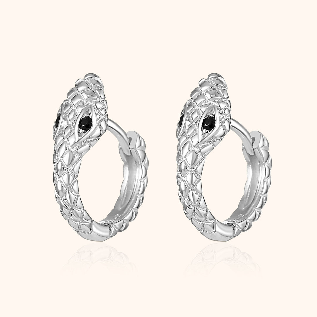 Compact Snake Earrings - Sophia-Silver-State of Style