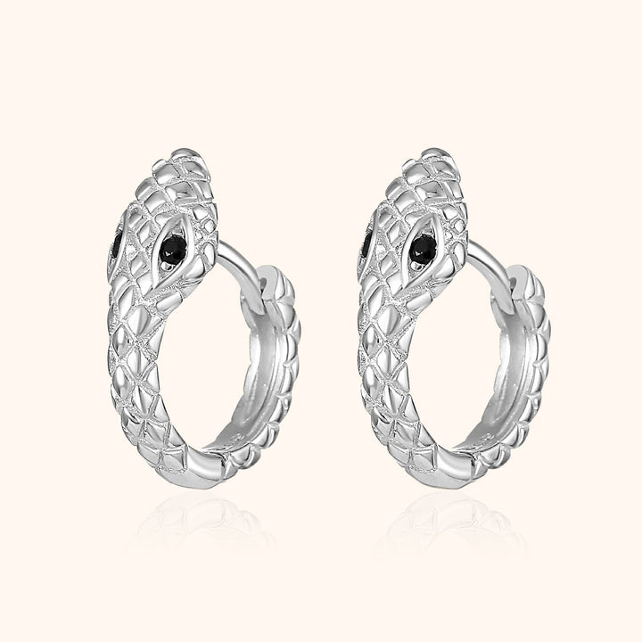 Compact Snake Earrings - Sophia-Silver-State of Style