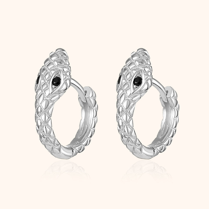 Compact Snake Earrings - Sophia-Silver-State of Style