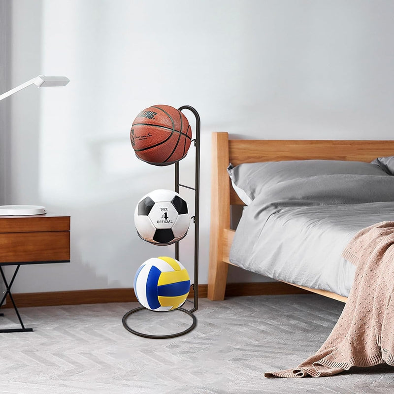 Compact Storage Rack for Sports Balls and Accessories - BallRack Pro-White-3 Balls-State of Style