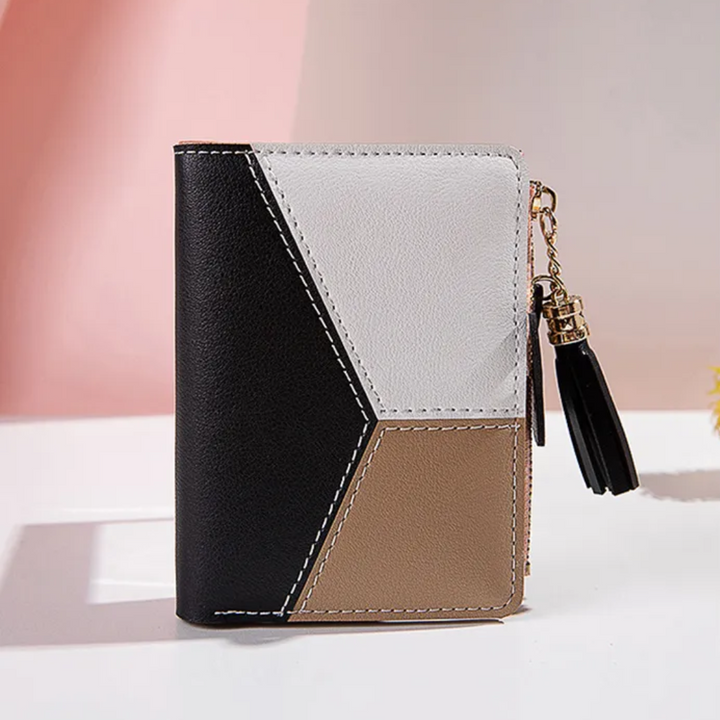 Compact Tassel Zip Wallet – Stylish & Functional Women's Purse-Black-State of Style