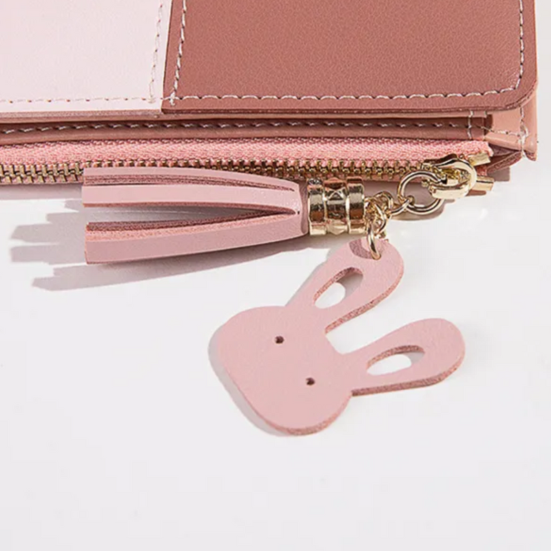 Compact Tassel Zip Wallet – Stylish & Functional Women's Purse-Pink-State of Style