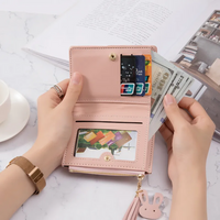 Compact Tassel Zip Wallet – Stylish & Functional Women's Purse-Pink-State of Style