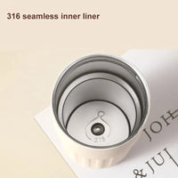 Compact Thermos Cup - ThermoSip-White & Brown-State of Style