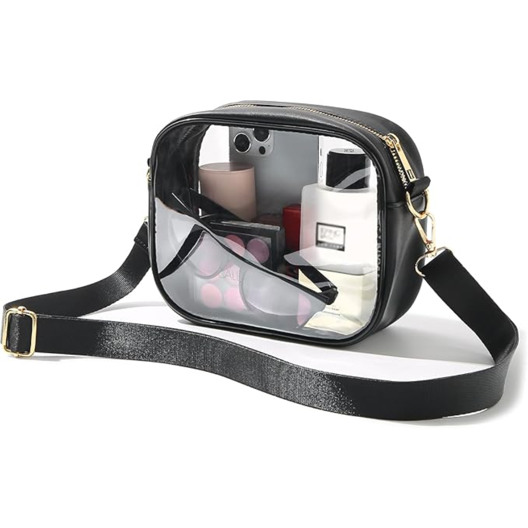Compact Transparent Crossbody Bag - VisiBag-Black-State of Style
